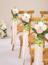Pink Rose Wedding Aisle Pew Flowers Set of 10 Floral Clusters
