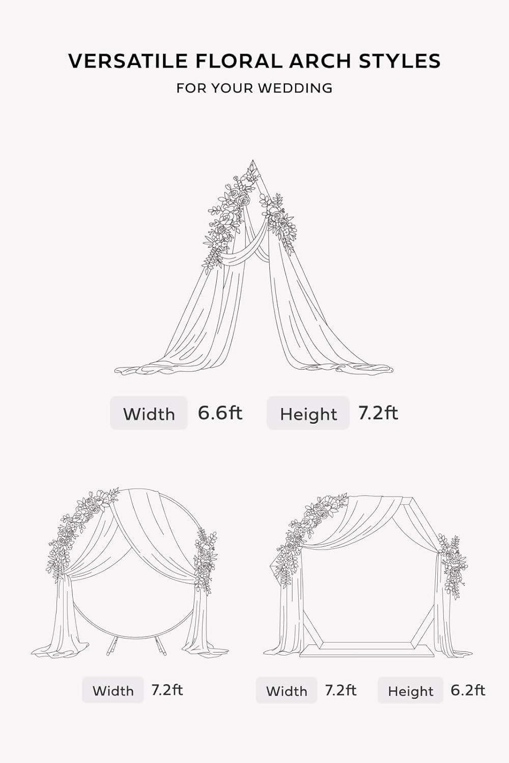 Artificial Wedding Arch Flowers Kit Pack of 4 Backdrop Decor