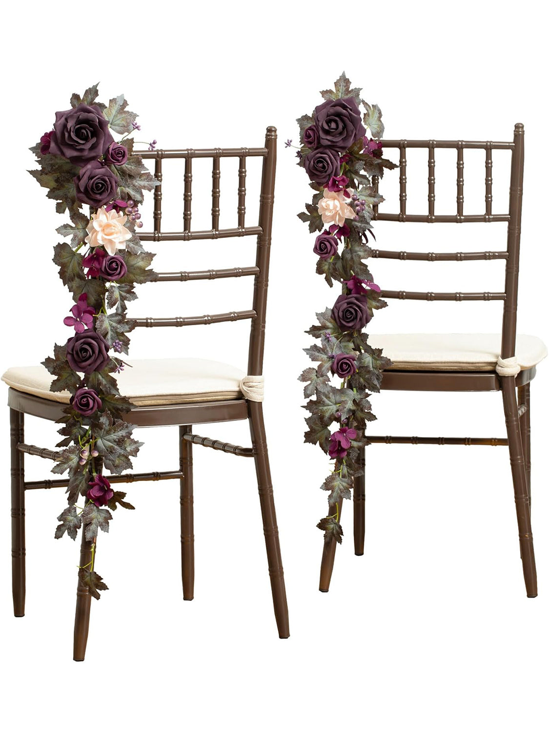 Pew Flowers Wedding Chair Aisle Decorations Deep Plum Petal Pink 10 Pcs