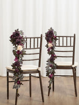 Pew Flowers Wedding Chair Aisle Decorations Deep Plum Petal Pink 10 Pcs
