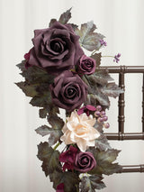 Pew Flowers Wedding Chair Aisle Decorations Deep Plum Petal Pink 10 Pcs
