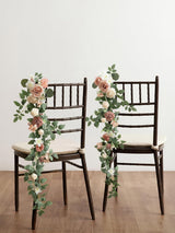 Dusty Rose And Cream Pew Flowers Aisle Wedding Chair Decorations 10 Pcs 6.5*30 Inch