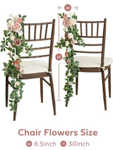 Dusty Rose And Cream Pew Flowers Aisle Wedding Chair Decorations 10 Pcs 6.5*30 Inch