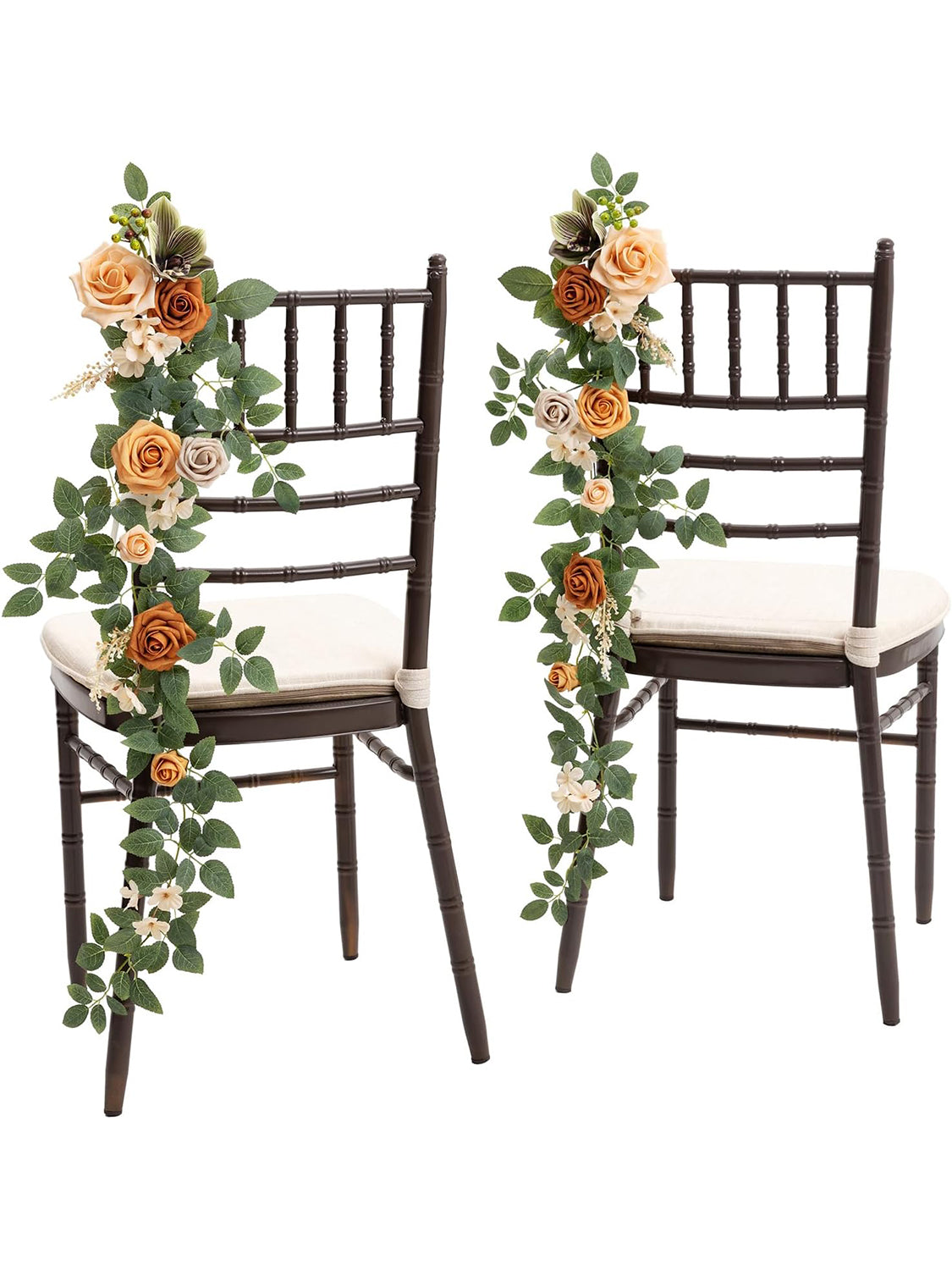 Apricot And Cream Pew Flowers Wedding Aisle Decorations 10 Pcs