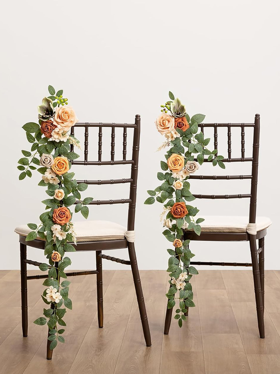 Apricot And Cream Pew Flowers Wedding Aisle Decorations 10 Pcs