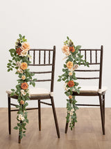 Apricot And Cream Pew Flowers Wedding Aisle Decorations 10 Pcs