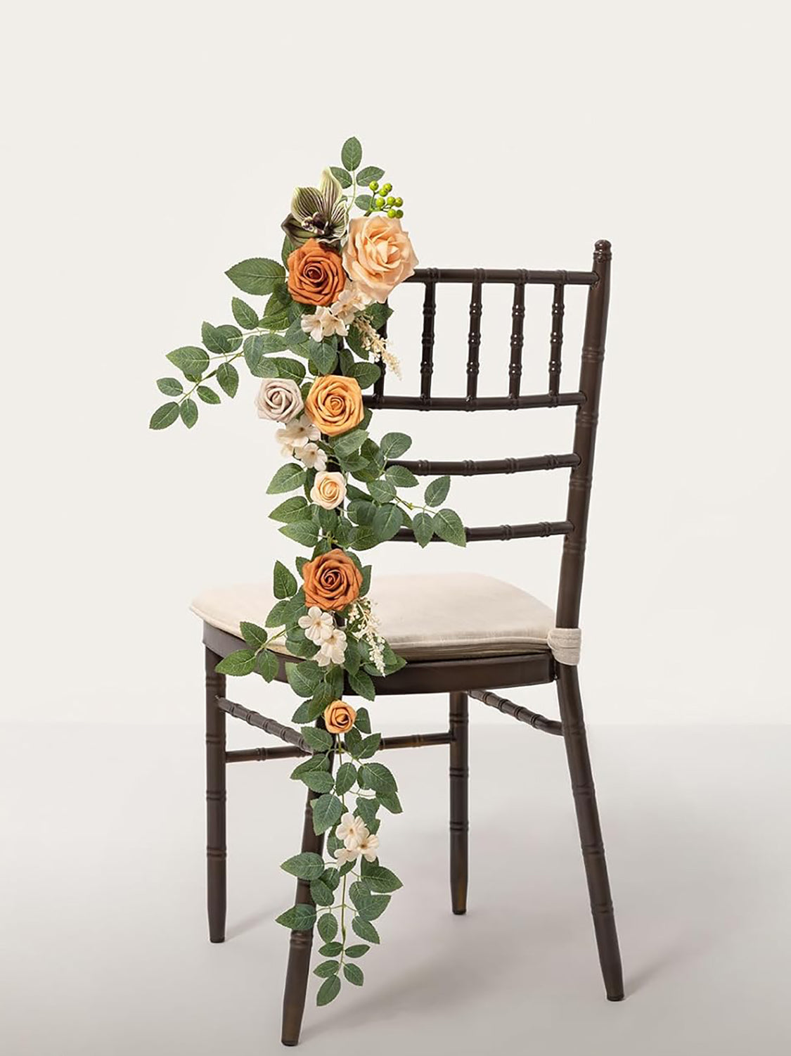 Apricot And Cream Pew Flowers Wedding Aisle Decorations 10 Pcs