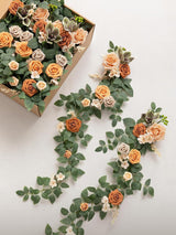 Apricot And Cream Pew Flowers Wedding Aisle Decorations 10 Pcs