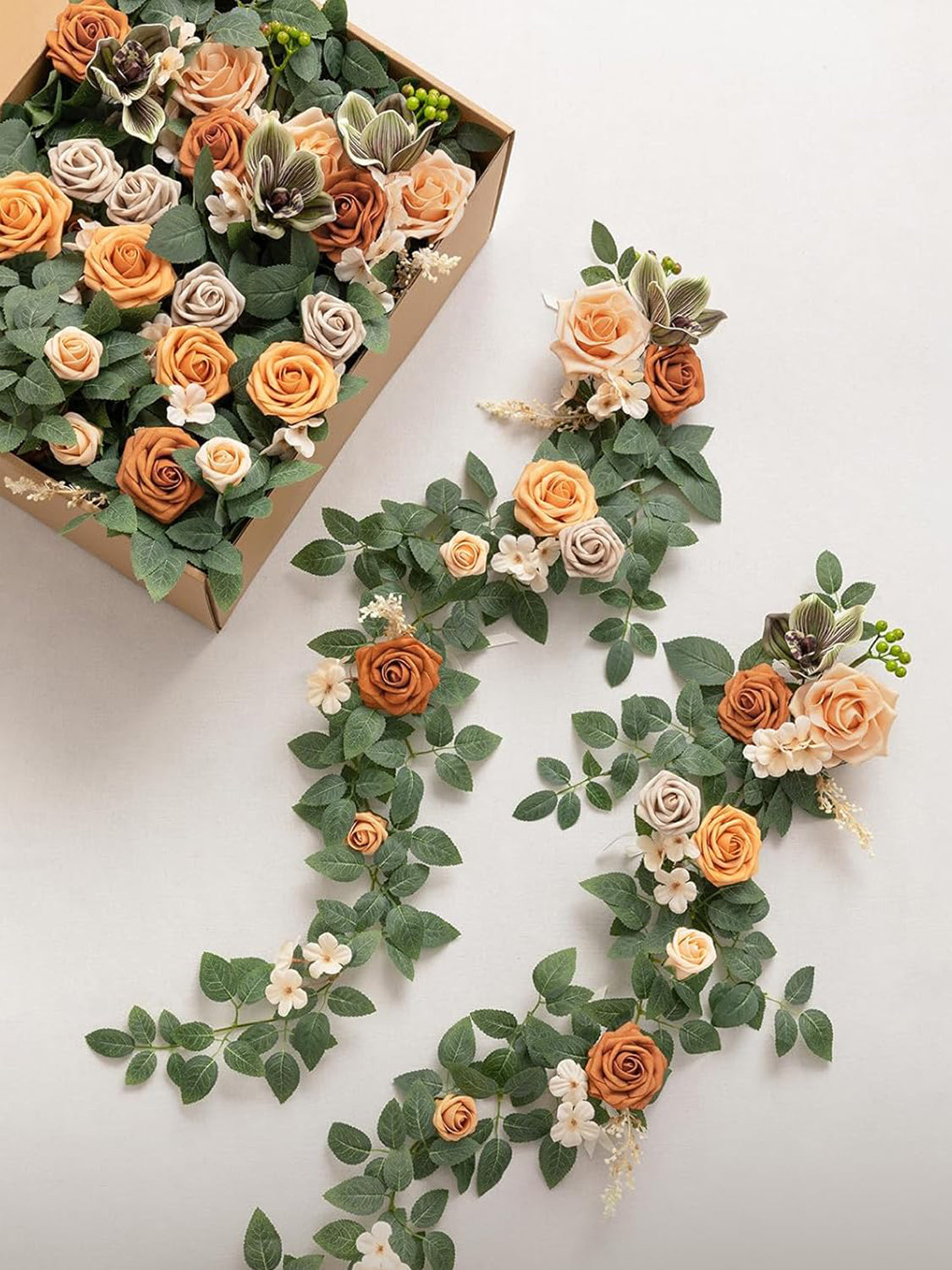 Apricot And Cream Pew Flowers Wedding Aisle Decorations 10 Pcs