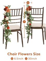 Sunset Orange Terracotta Pew Flowers Wedding Chair Aisle Decorations