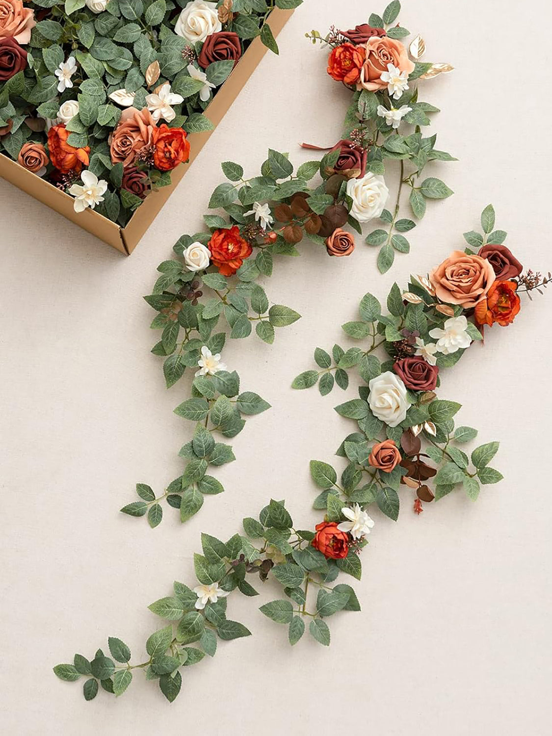 Sunset Orange Terracotta Pew Flowers Wedding Chair Aisle Decorations