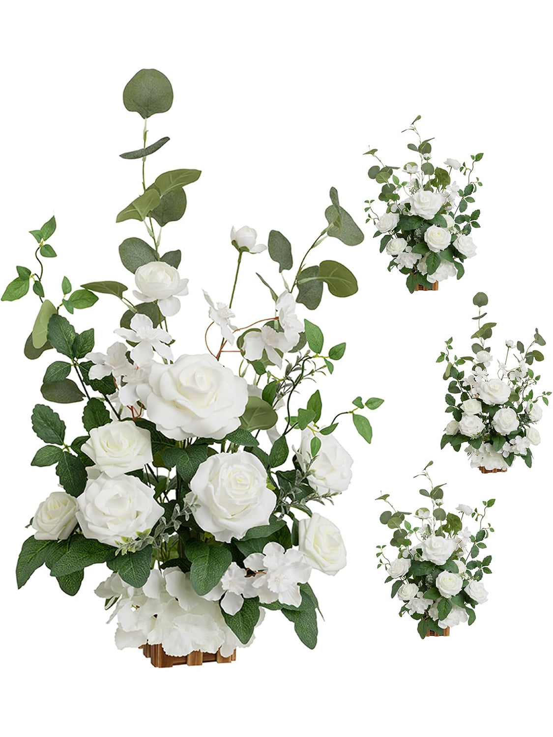 White Sage Standing Artificial Flowers Set Of 4 17.5in Tall Aisle Decor
