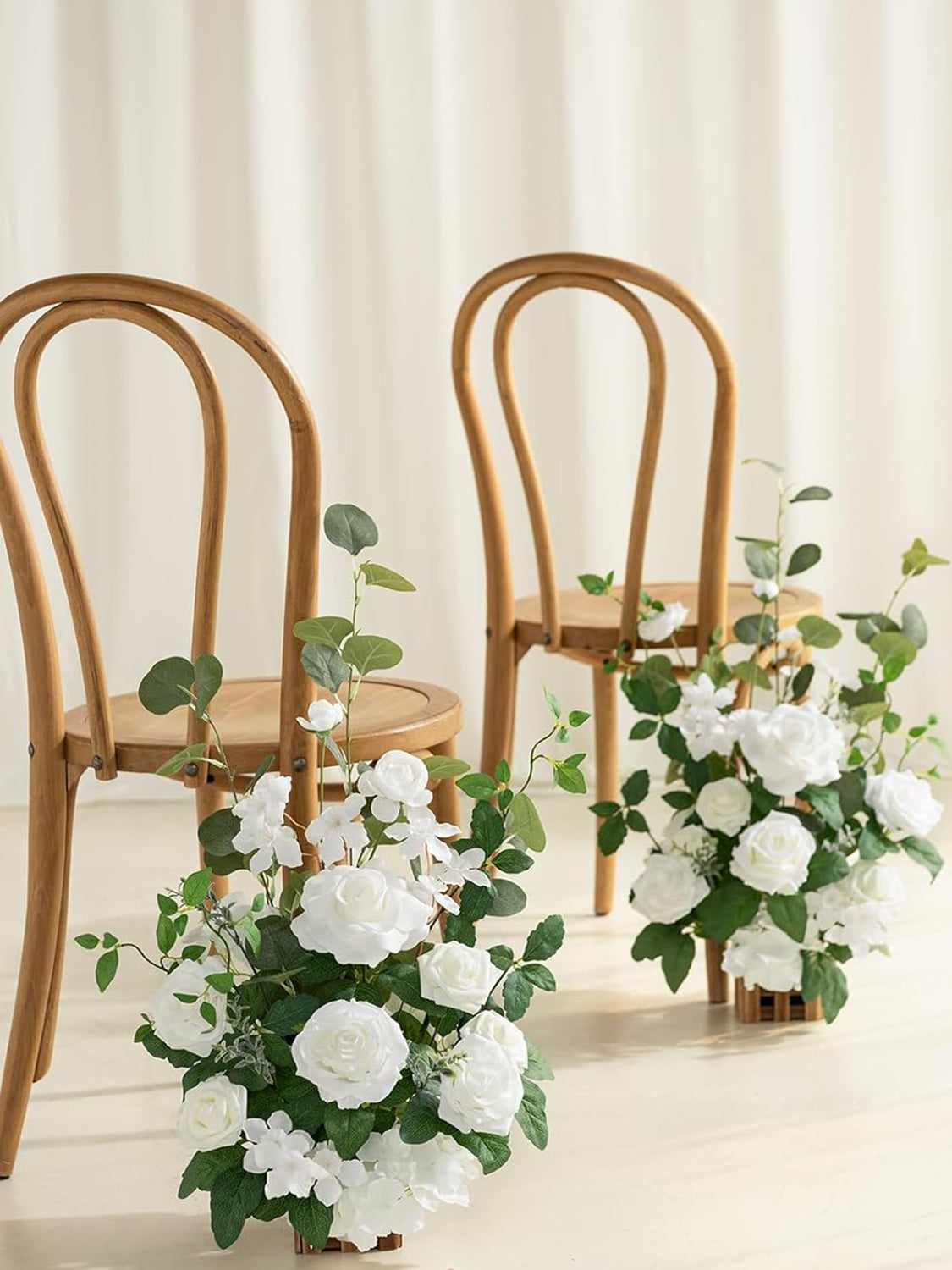 White Sage Standing Artificial Flowers Set Of 4 17.5in Tall Aisle Decor