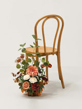 Sunset Terracotta Standing Artificial Rose Arrangements Aisle Decorations 4 Pcs