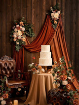 Sunset Terracotta Standing Artificial Rose Arrangements Aisle Decorations 4 Pcs