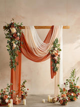 Sunset Terracotta Standing Artificial Rose Arrangements Aisle Decorations 4 Pcs