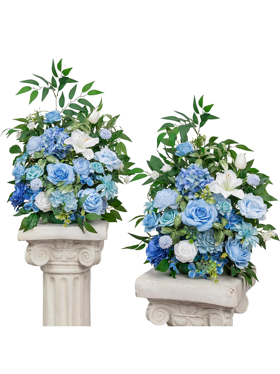 Provence Blue Free Standing Artificial Silk Flower Set For Aisle Decorations Pvb