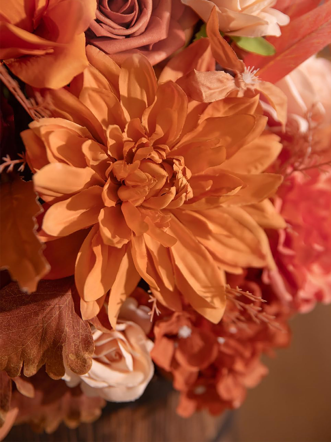 Maple Red Free Standing Artificial Silk Flower Set of 2 for Aisle Decorations