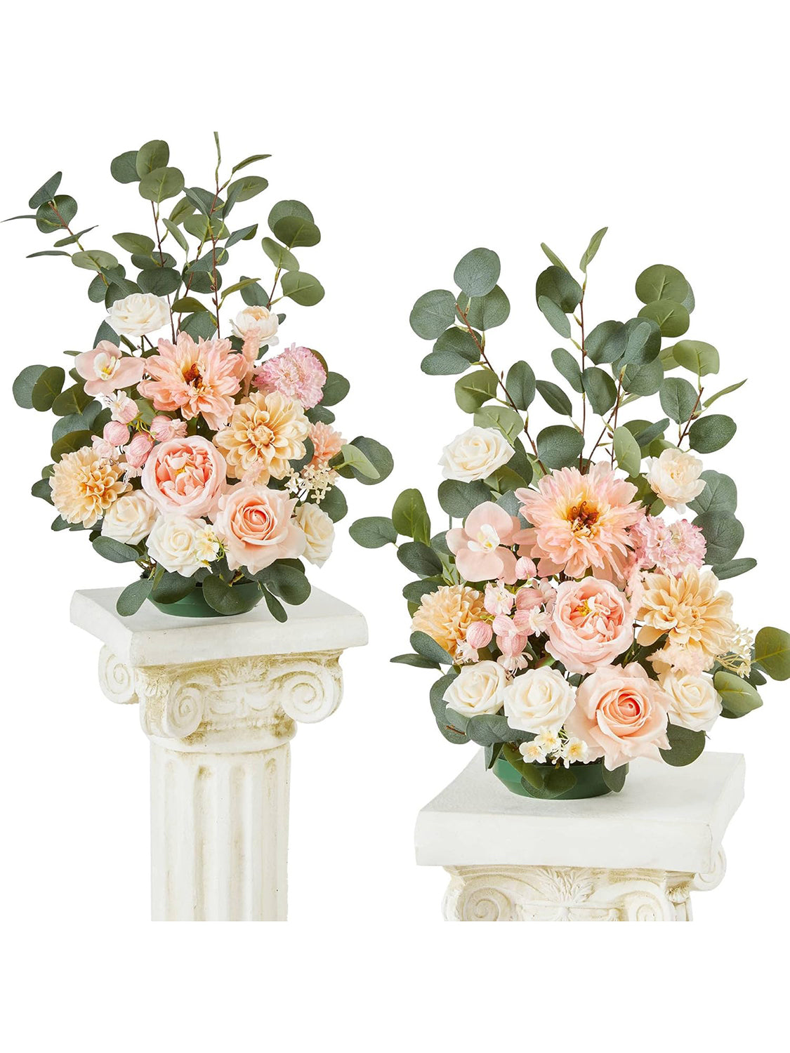 Champagne&Coral Silk Artificial Flower Set 2-Piece Aisle Decorations