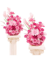 Hot Pink Free Standing Silk Flower Set Of 2 For Aisle Decorations