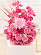 Hot Pink Free Standing Silk Flower Set Of 2 For Aisle Decorations