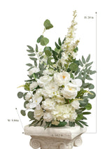 Ivory White Free Standing Silk Flower Set For Wedding Aisle Decor 2