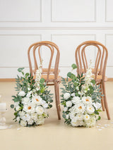 Ivory White Free Standing Silk Flower Set For Wedding Aisle Decor 2