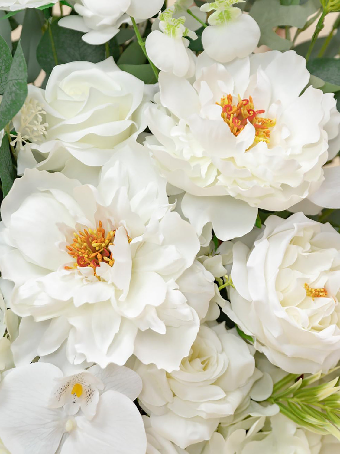 Ivory White Free Standing Silk Flower Set For Wedding Aisle Decor 2