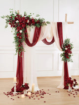 Artificial Burgundy Red Flower Arch Kit Set Of 5 For Wedding Backdrop