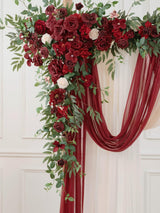 Artificial Burgundy Red Flower Arch Kit Set Of 5 For Wedding Backdrop