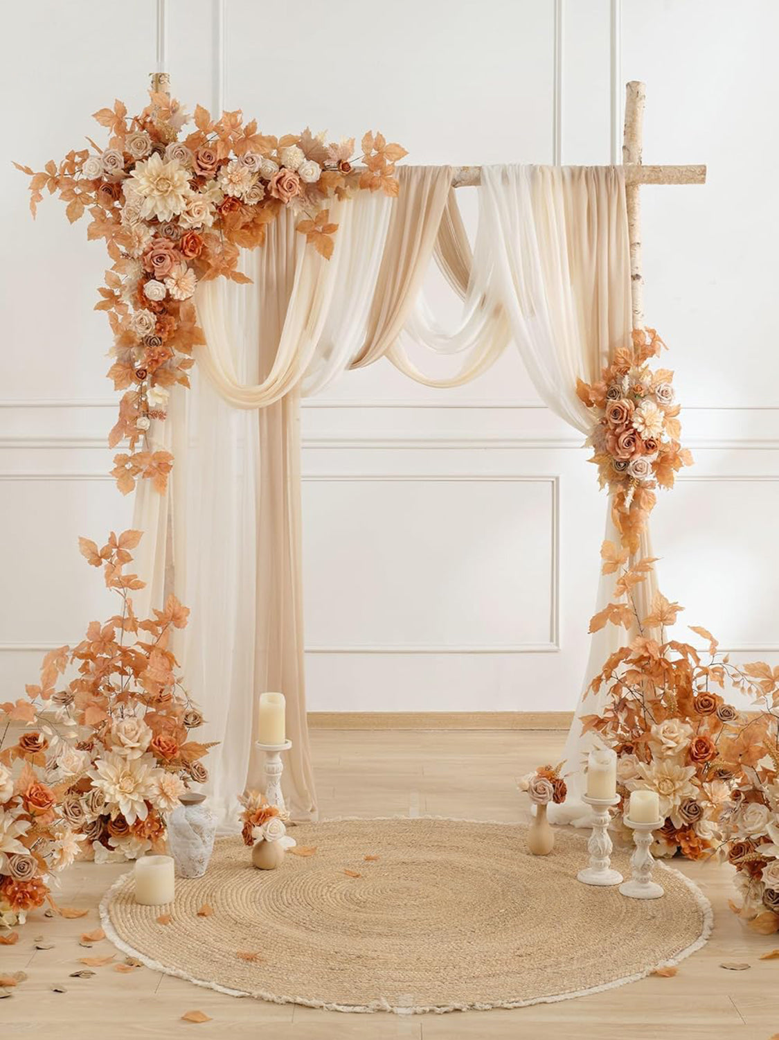 Artificial Flowers Kit for Wedding Arch Decor Silk Floral Arrangements Pack of 5