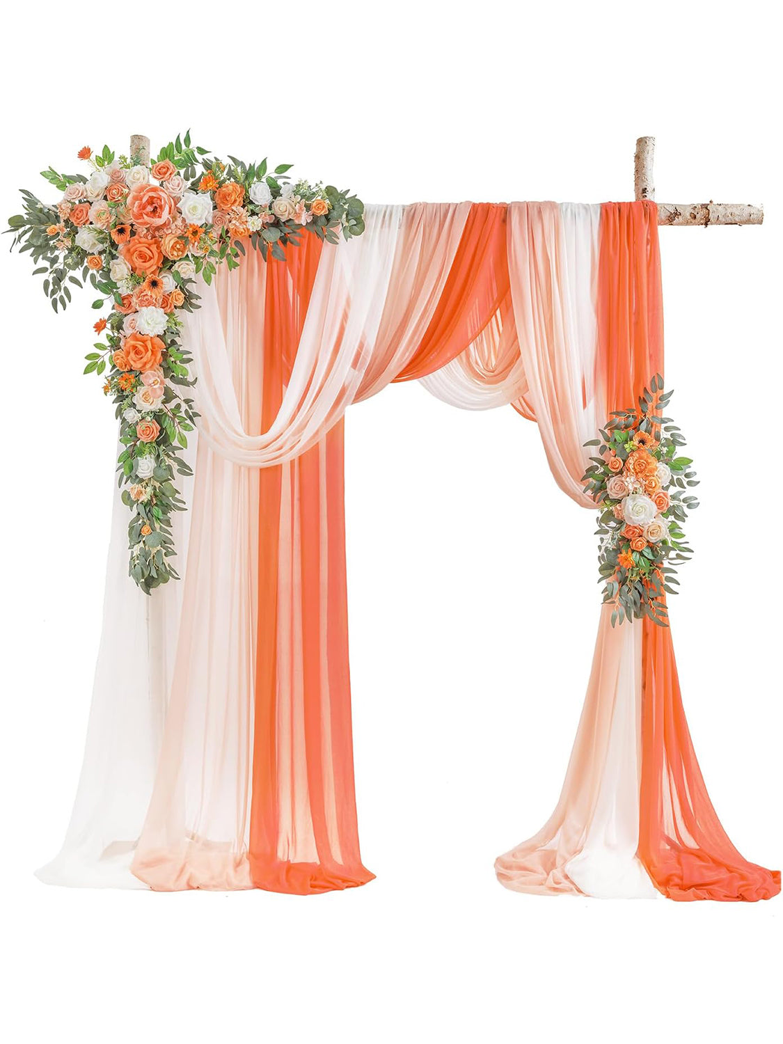 Artificial Silk Flowers For Wedding Arch 5-Pack Coral Pink Champagne