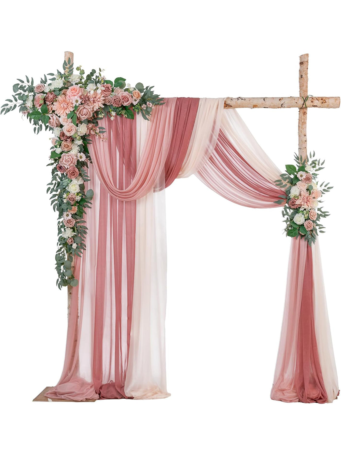 Dusty Rose Cream Artificial Flowers Wedding Arch Kit Pack Of 5
