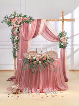 Dusty Rose Cream Artificial Flowers Wedding Arch Kit Pack Of 5