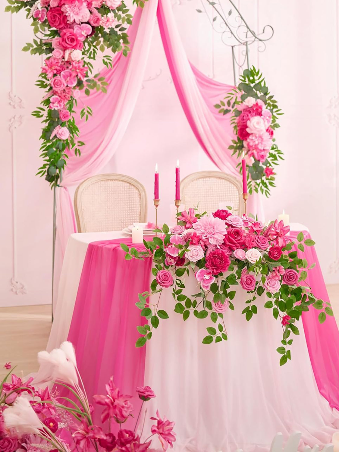 Artificial Silk Floral Arch Decorations Pack Of 5 For Wedding Backdrop