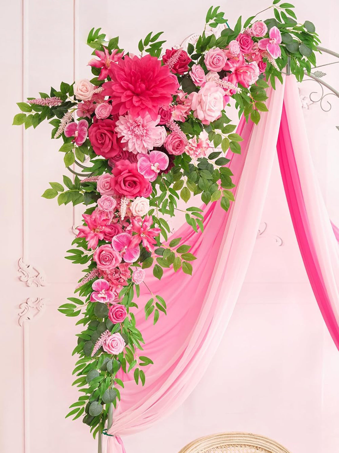 Artificial Silk Floral Arch Decorations Pack Of 5 For Wedding Backdrop