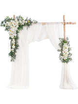 Ivory White Artificial Arch Flowers Kit Pack Of 5 For Wedding Decoration Backdrop