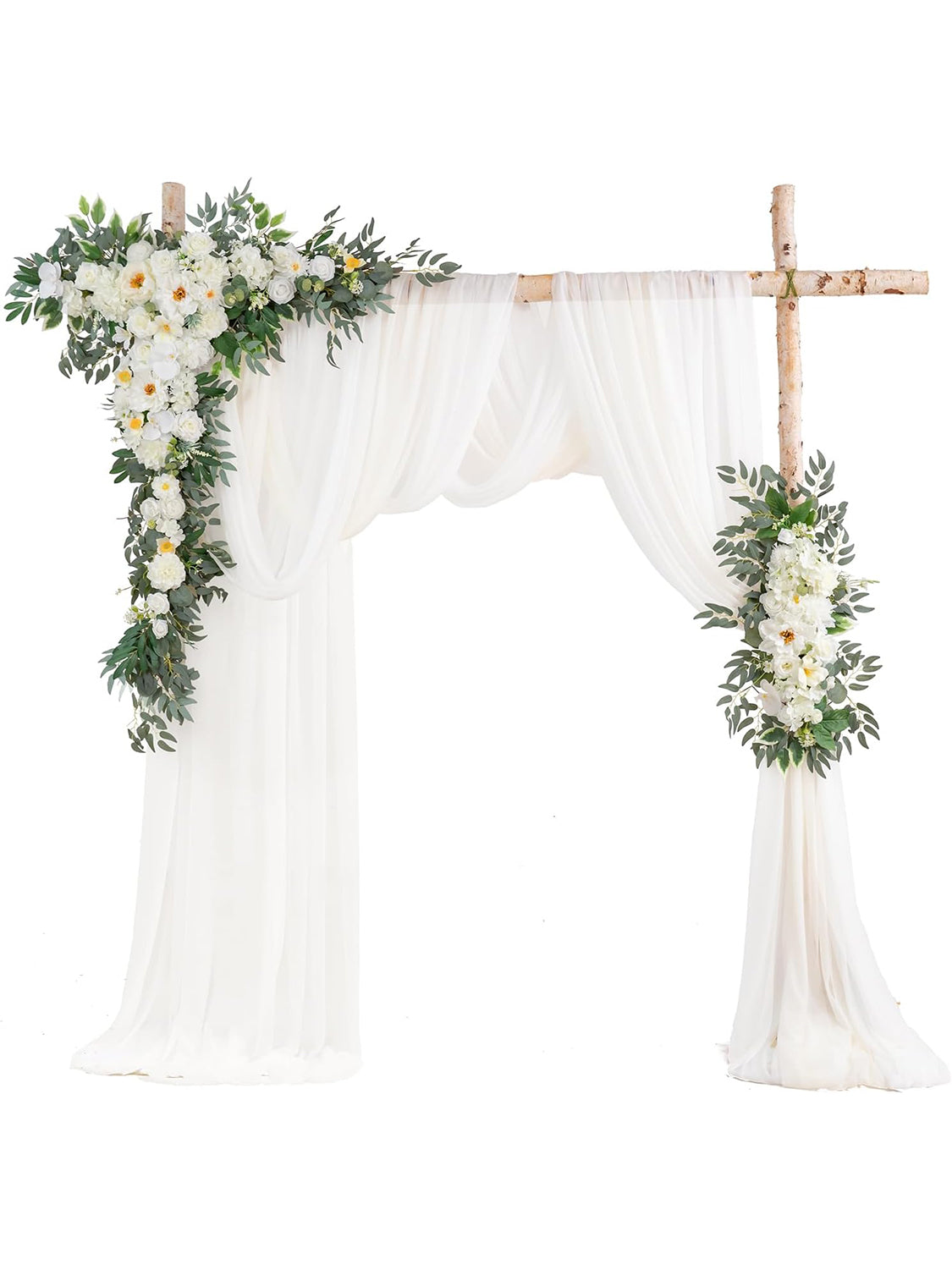 Ivory White Artificial Arch Flowers Kit Pack Of 5 For Wedding Decoration Backdrop