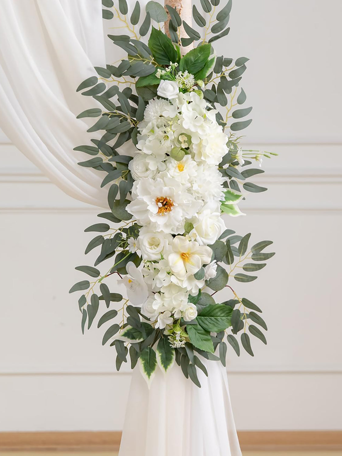 Ivory White Artificial Arch Flowers Kit Pack Of 5 For Wedding Decoration Backdrop