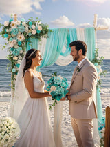 Artificial Silk Flower Arch Kit 5 Pack Teal Green Champagne Wedding Decor