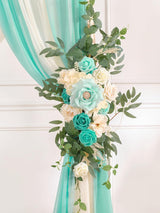 Artificial Silk Flower Arch Kit 5 Pack Teal Green Champagne Wedding Decor