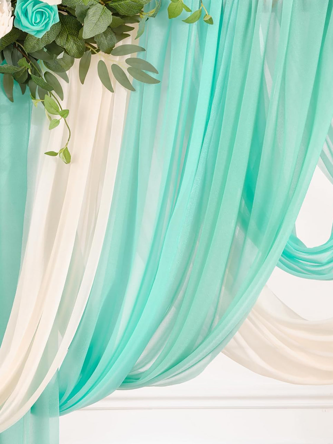 Artificial Silk Flower Arch Kit 5 Pack Teal Green Champagne Wedding Decor