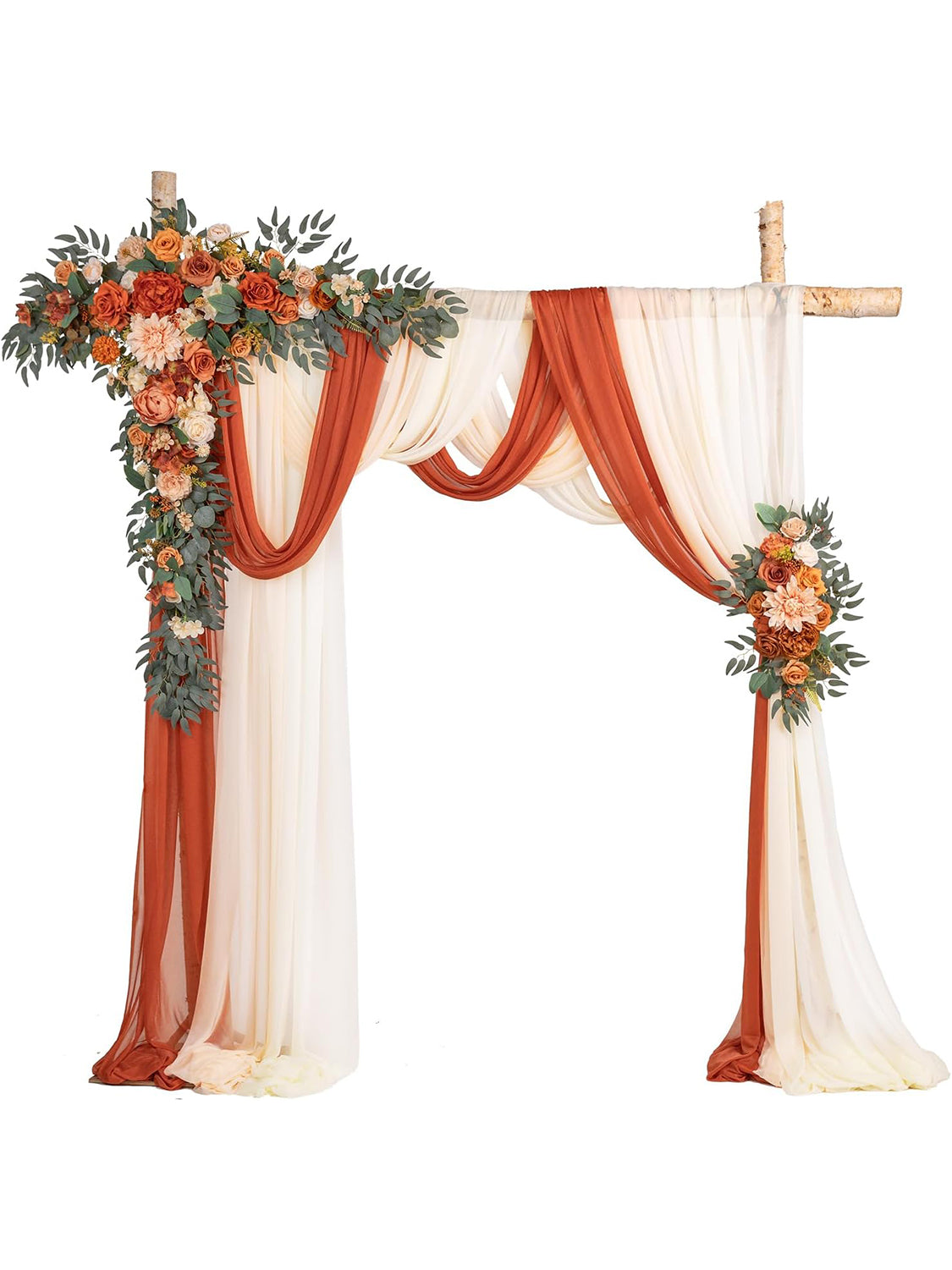 Terracotta Silk Floral Arrangements For Wedding Arch Pack Of 5