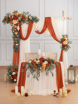 Terracotta Silk Floral Arrangements For Wedding Arch Pack Of 5