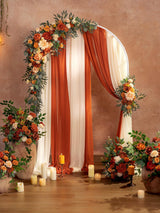 Terracotta Silk Floral Arrangements For Wedding Arch Pack Of 5