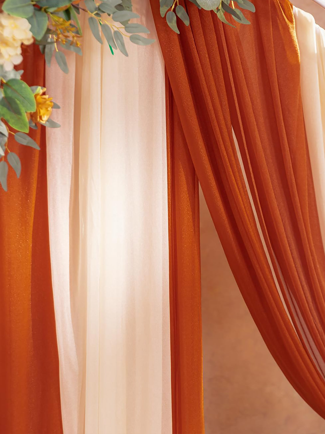 Terracotta Silk Floral Arrangements For Wedding Arch Pack Of 5