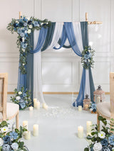 Afloral Dusty Blue Silk Artificial Flowers Kit Pack Of 5 For Wedding Arch Decor