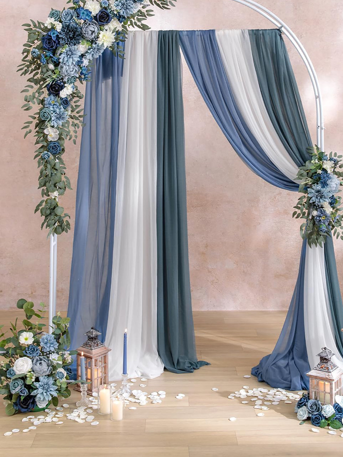 Afloral Dusty Blue Silk Artificial Flowers Kit Pack Of 5 For Wedding Arch Decor