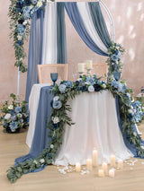 Afloral Dusty Blue Silk Artificial Flowers Kit Pack Of 5 For Wedding Arch Decor