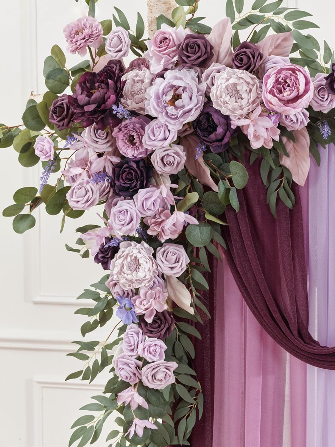 Lavender & Plum Artificial Flowers For Wedding Arch 5 Pack Silk Arrangements